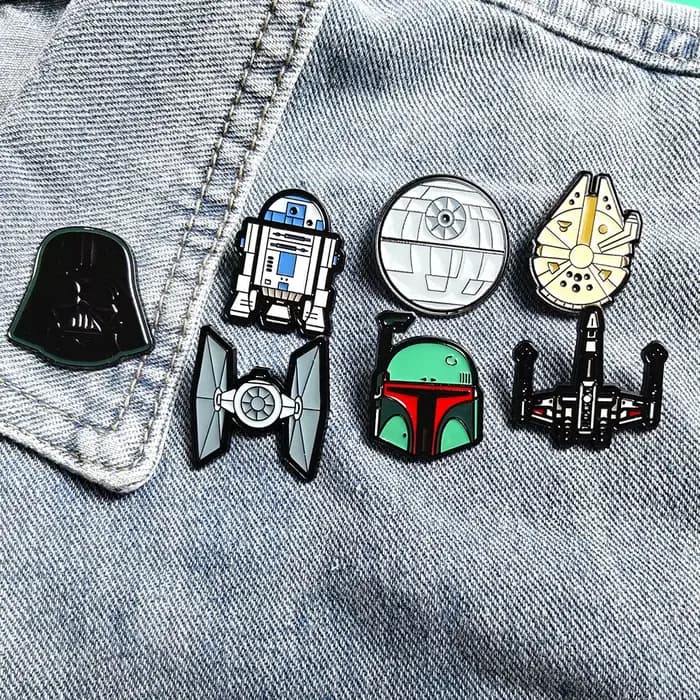 Ensemble de broches Star Wars - Stormtrooper R2-D2 Death Star Millennium Falcon Darth Vader Anime Dessin animé Accessoires de vêtements