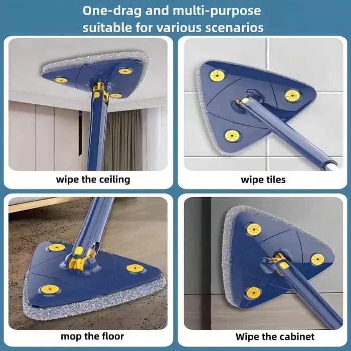 360 nouvelle vadrouille triangulaire rotative extensible réglable 110 Cm