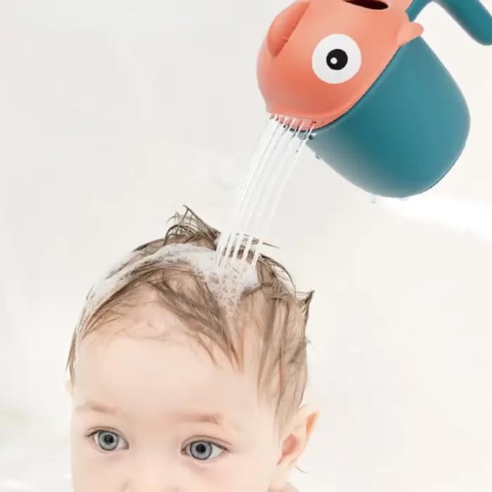Pommeau de bain-douche pour bébé, tasse de rinçage, requin de dessin animé, jouet de bain mignon pour nourrissons de 0 à 6 ans, accessoires de salle de bain portables