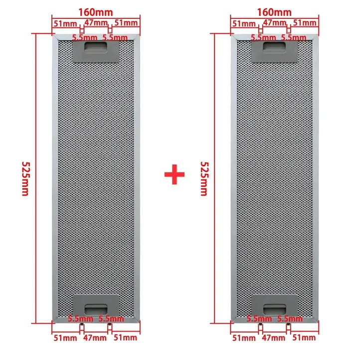 Filtre pour hotte aspirante Cata Nodor 160X525mm 2 pièces
