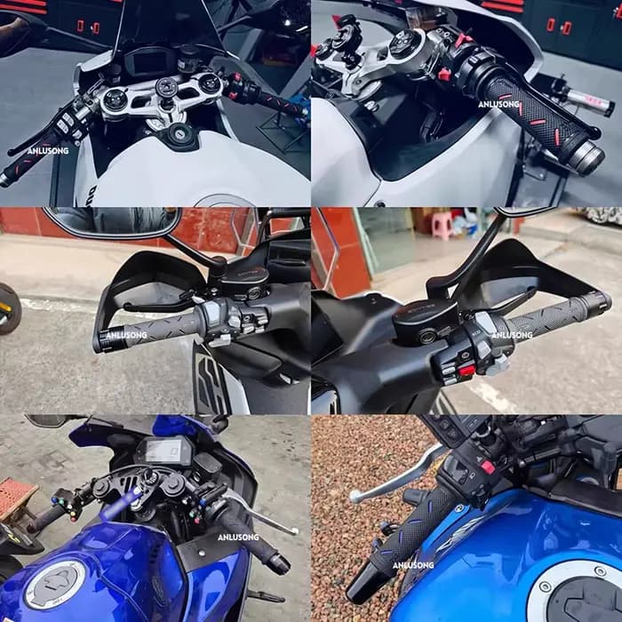 Poignées universelles de guidon de Moto de 22MM, accessoires de Modification en caoutchouc, poignées de Moto pour Honda Suzuki Ducati Benelli