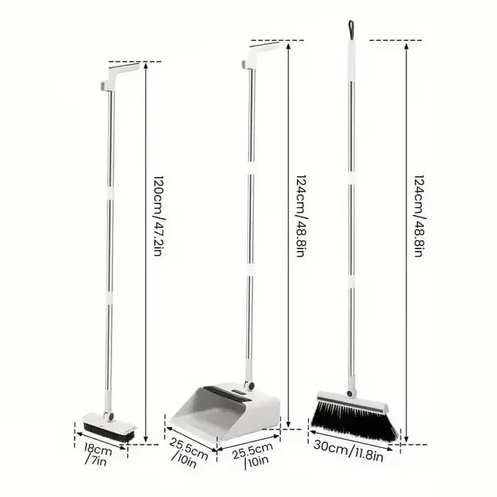 Kit de nettoyage domestique trois en un : balai à poils souples