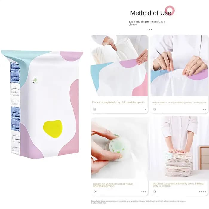 Sacs de compression sous vide sans pompe