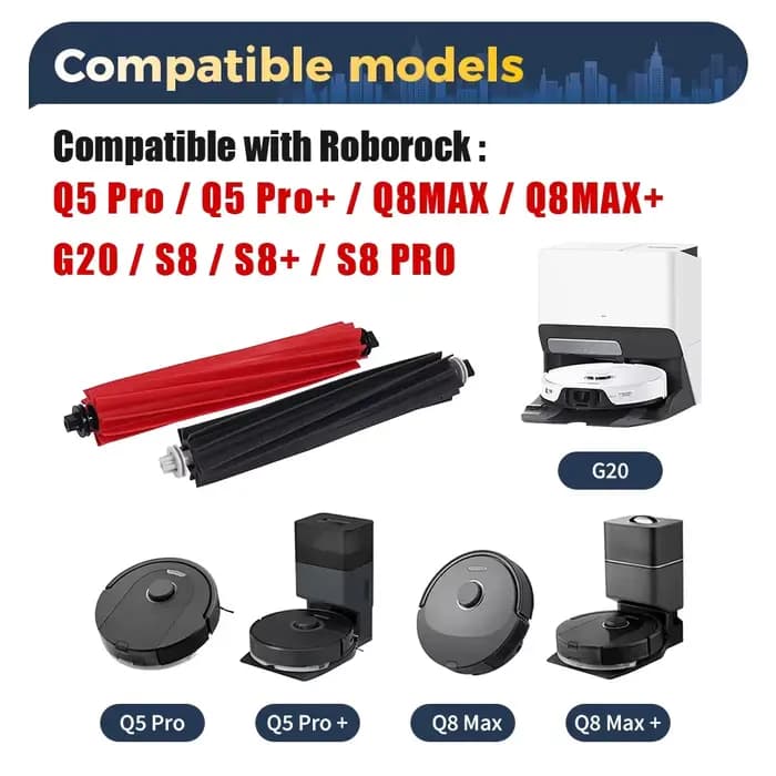 Accessoires de brosse principale pour Roborock Q5 Pro/Q5 Pro +/Q8 Max/Q8 Max +/G20/S8/S8 +/S8 Pro Ultra Robot