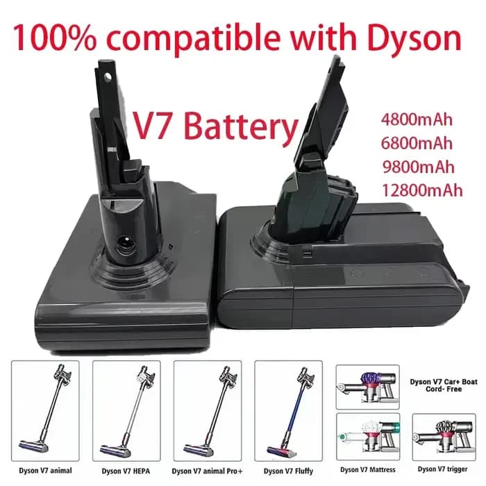 2025 nouveau modèle adapté à la batterie d'aspirateur Dyson série V7/SV11 21.6V 12800mAh accessoires