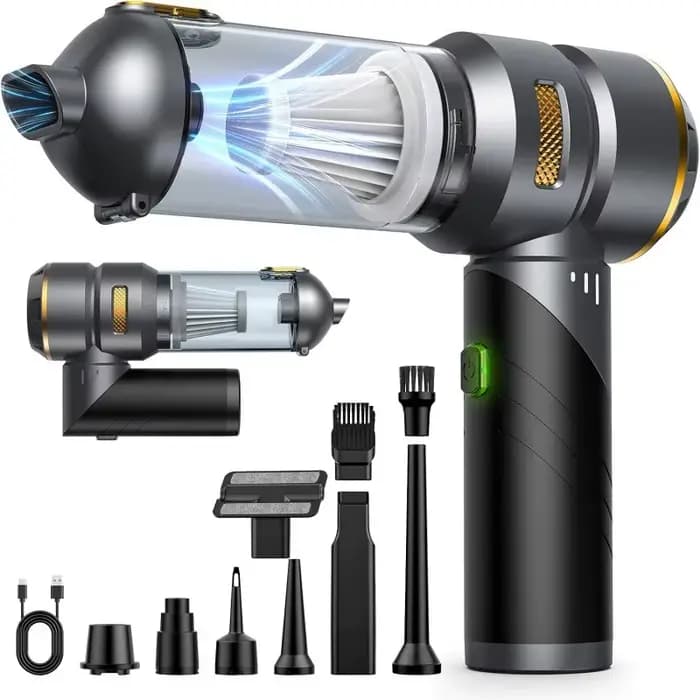 Aspirateur de voiture haute puissance, portable, sans fil, avec moteur sans balais, machine de nettoyage puissante, souffleur d'air pour appareils ménagers