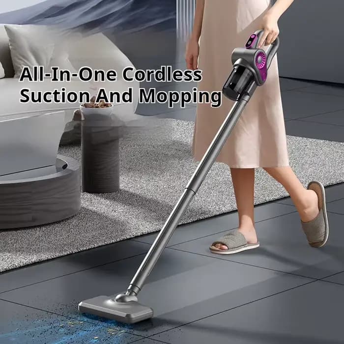 Aspirateur sans fil 4 en 1, aspirateur à bâton, moteur 40000 tr/min, têtes interchangeables, nettoyeur de tapis et de poils d'animaux pour la maison