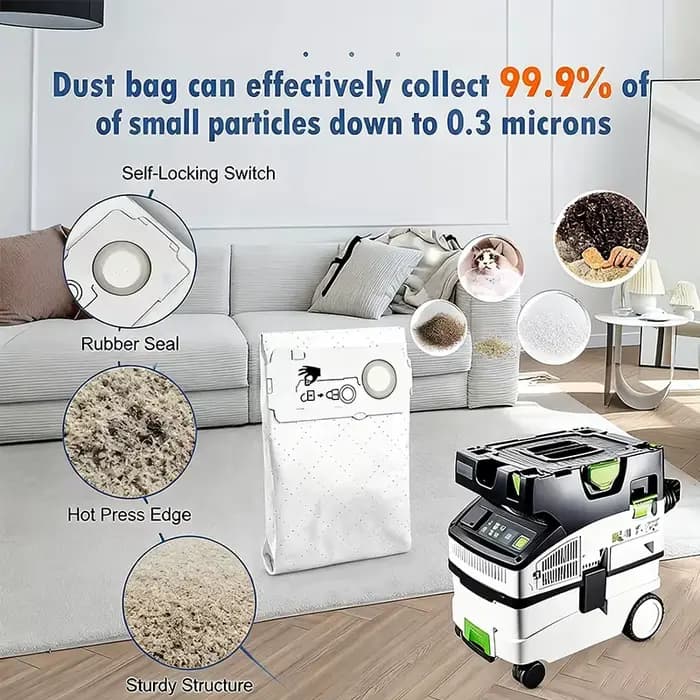 8 sacs à poussière pour aspirateur de la série FeStool. Compatible