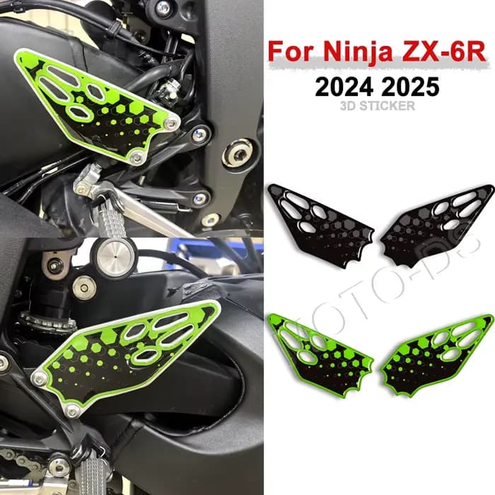 ZX 6R 2024 accessoires 3D résine autocollant talon Protection réservoir Pad autocollants Kit pour kawasaki Ninja ZX-6R ZX6R 2025 2026