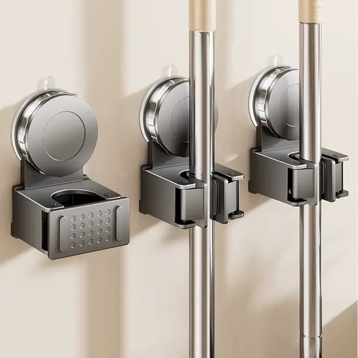 Fixation murale ventouse vadrouille clip