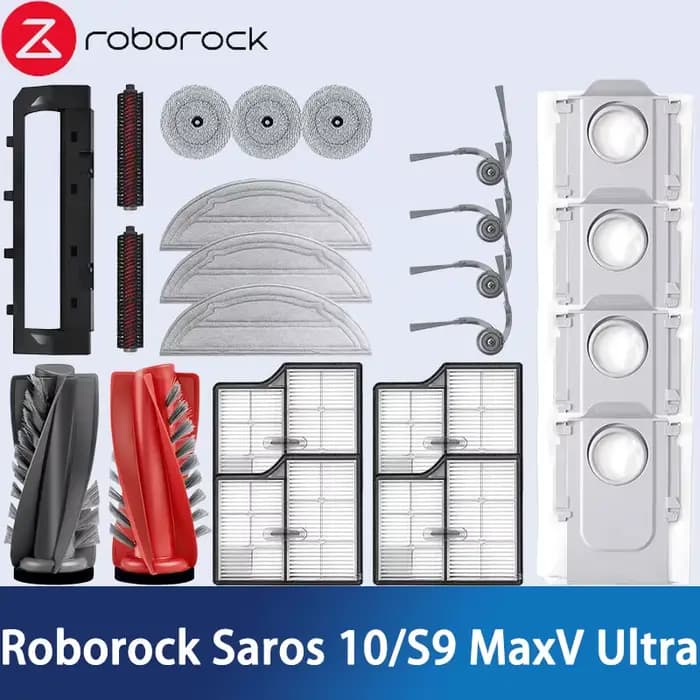 Roborock Saros 10/Roborock S9 MaxV Ultra Robot aspirateur pièces de rechange brosses latérales principales tissus de vadrouille filtres HEPA sacs à poussière accessoire