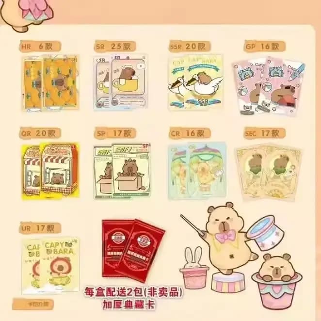 Capybara-Cartes d'expression émotionnelle ing.org, cartes de collection mignonnes, jouet de célébrité Internet, maître de relaxation, cadeau