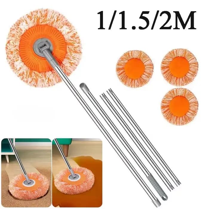 Vadrouille à manche long 360 °   Chiffon de nettoyage rotatif en microfibre, utilisation sèche et humide, brosse à récurer la poussière des sols du plafond, fournitures de nettoyage ménager