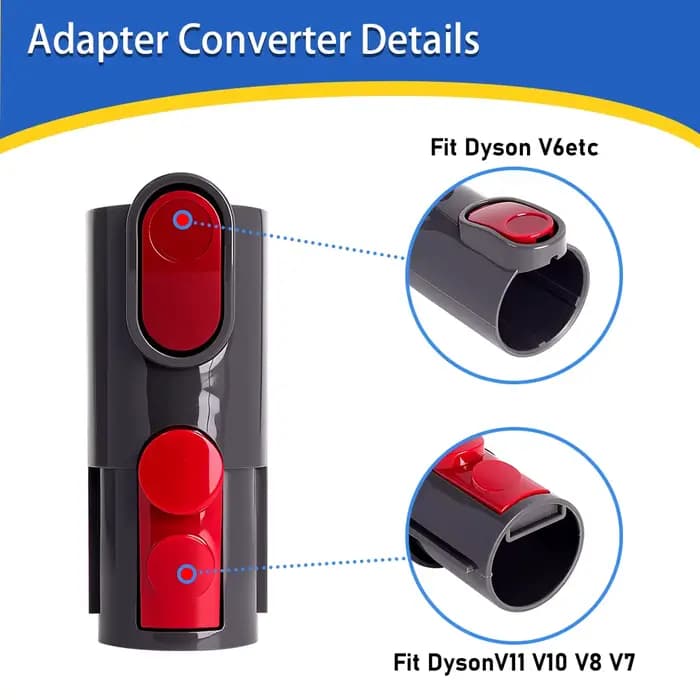 Adaptateur de connecteur d'aspirateur pour Dyson V6 converti en V7 V8 V10 V12 V15