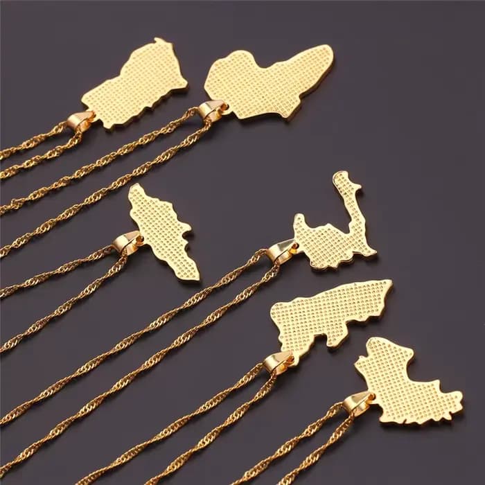 Collier avec drapeau de carte de pays pour femmes et hommes, nouvelle mode, Liberia, Haïti, jamaïque, Ghana, guinée, Nigeria, pendentif en alliage, chaîne, bijoux