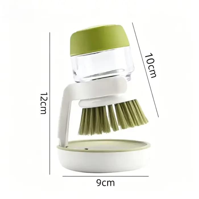 Brosse de nettoyage ménager multi-usages 2-en-1 avec distributeur de savon et manche