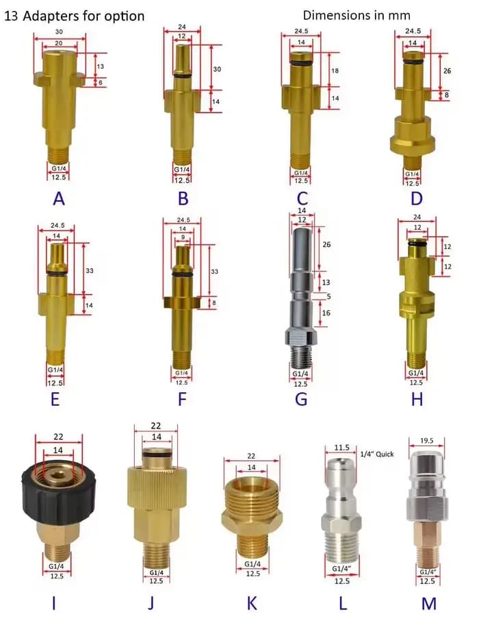 Adaptateur de Lance à Baïonnette pour Nettoyeur à Haute Pression
