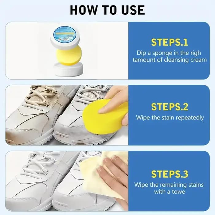 Nettoyant pour baskets tout-en-un en gel avec bicarbonate de sodium