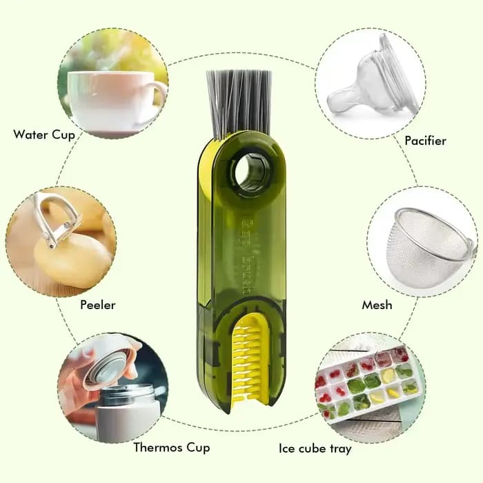 Brosse de nettoyage de couvercle de bouteille d'eau de lait 3 en 1
