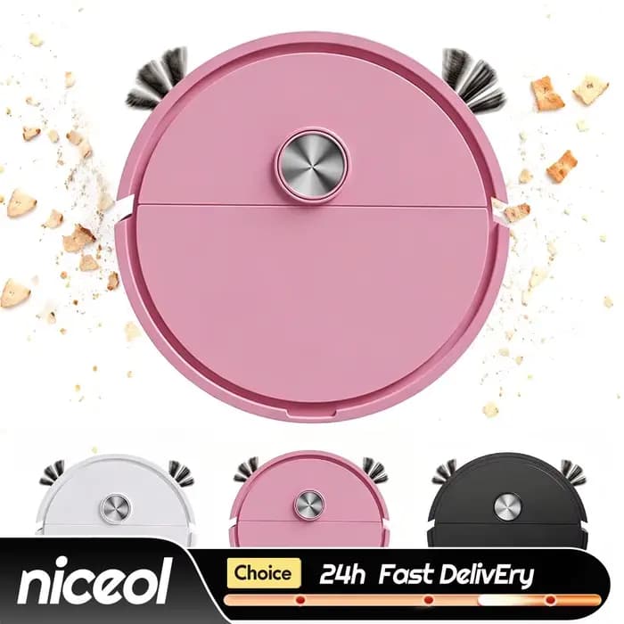 Robot aspirateur compact 3 en 1 pour voiture, machine de nettoyage intelligente légère, évitement automatique des obstacles pour poils d'animaux, sols durs et tapis