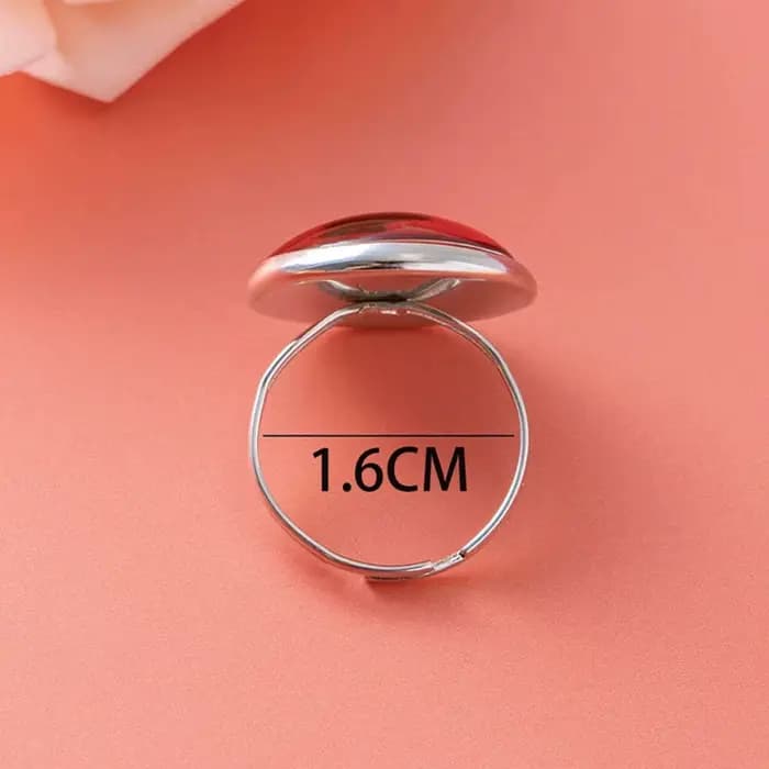 Mode coccinelle anneaux ouverts pour femmes filles dessin animé rouge dame oiseau insecte verre anneau rond accessoires de fête bijoux cadeau
