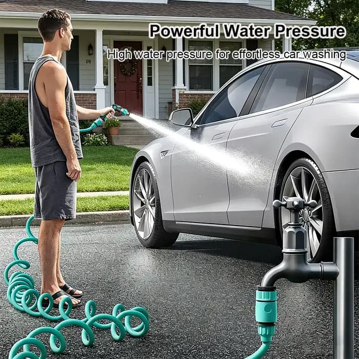 Pistolet de lavage de voiture haute pression avec tuyau télescopique de 15 à 20 mètres, nettoyeur haute pression, outil de lavage de voiture