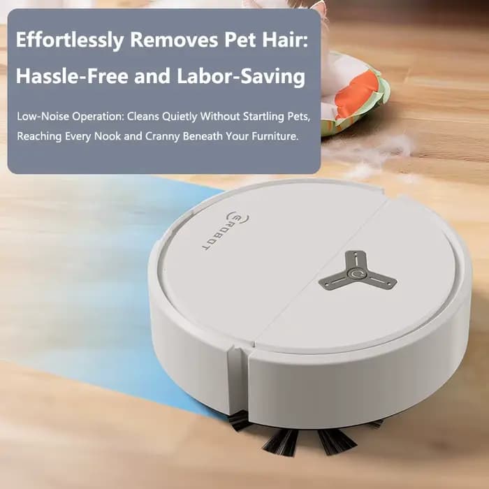 Robot aspirateur intelligent 3-en-1 Lenovo 4000Pa pour tapis et sols durs – Appareil de nettoyage domestique