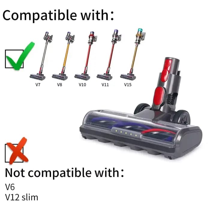 Tête de livre à entraînement direct compatible avec Dyson