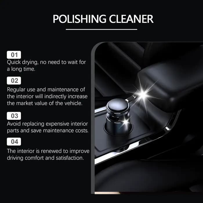 Nettoyant de polissage pour intérieur de voiture