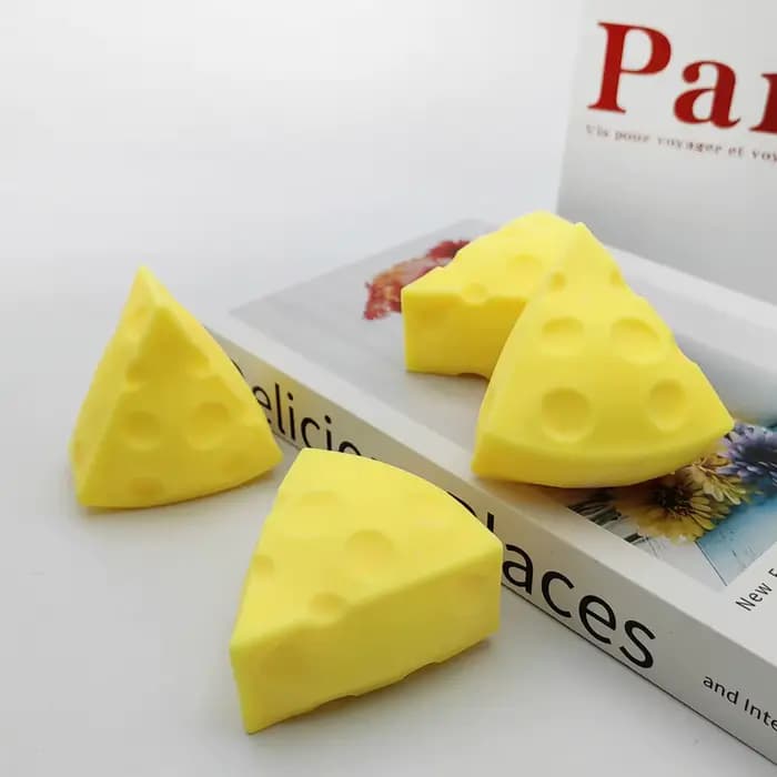 Jouet Squishy en forme de fromage, jouet à presser en forme de fromage, doux, mignon, anti-stress, à pincer, collant, à récupération lente, pour adultes