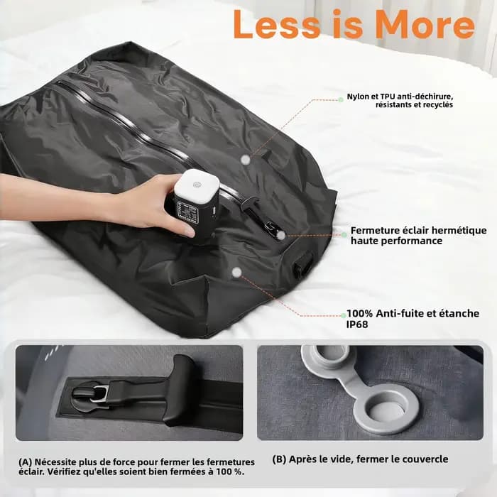 Sacs de compression sous vide pour bagages de voyage