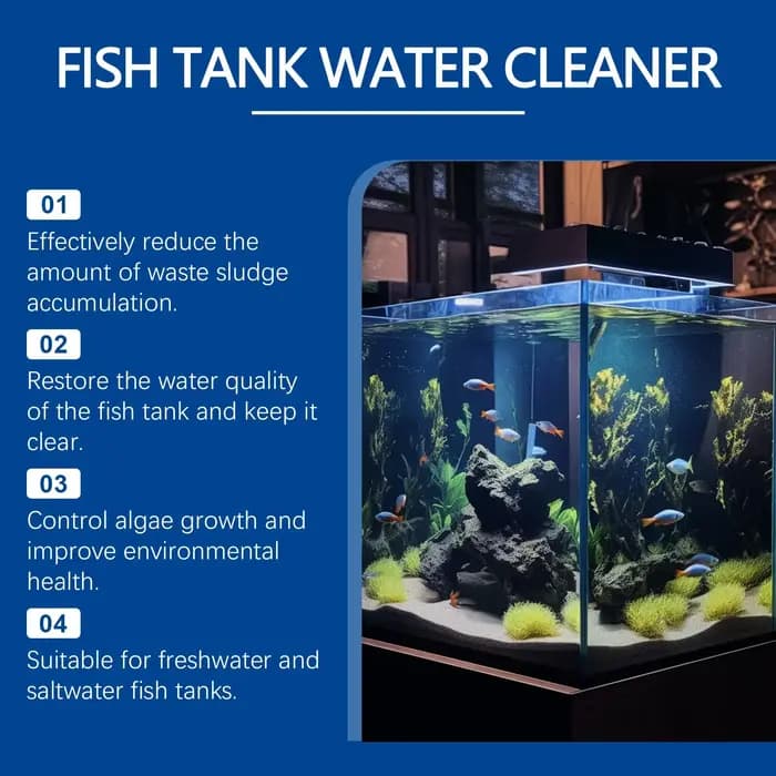 Éliminateur d'algues pour aquariums, éclaircit l'eau sale, élimine les déchets et les boues, prévient les algues vertes, maintient un environnement d'aquarium sain