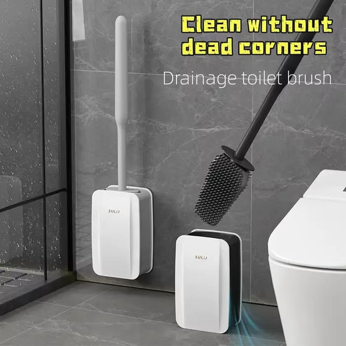 Brosse de toilette en Silicone anti-fuite d'eau avec Base