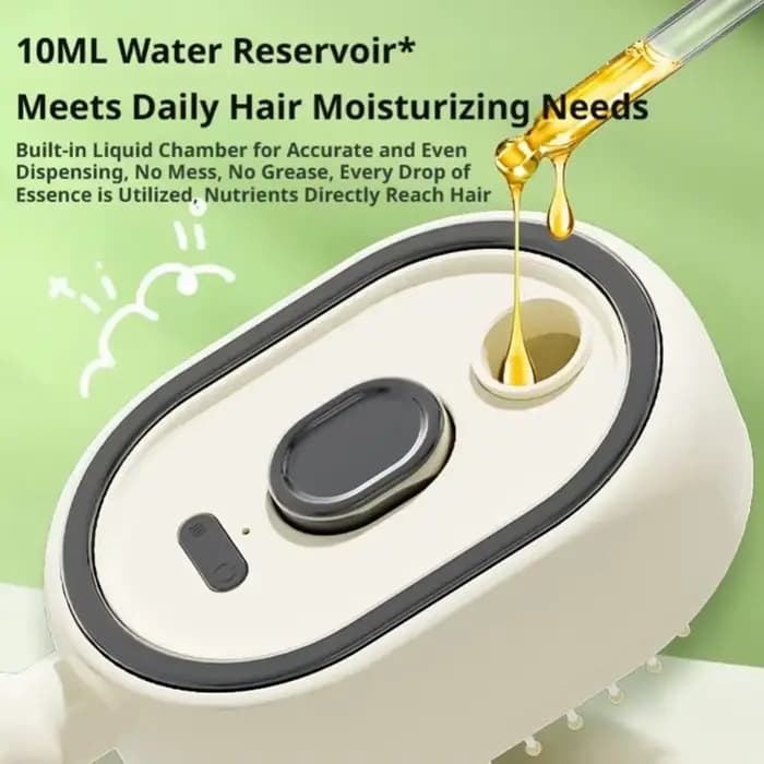 Brosse à vapeur électrique pour cheveux, peigne massant anti-nœuds, auto-nettoyant, applicateur d'huile essentielle, masseur de cuir chevelu rechargeable
