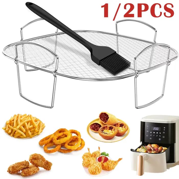 Support à rôtir multifonctionnel, 1/2 pièces, Compatible avec Airfryer, déshydrateur, vapeur, outils de cuisson pour accessoires de friteuse à Air