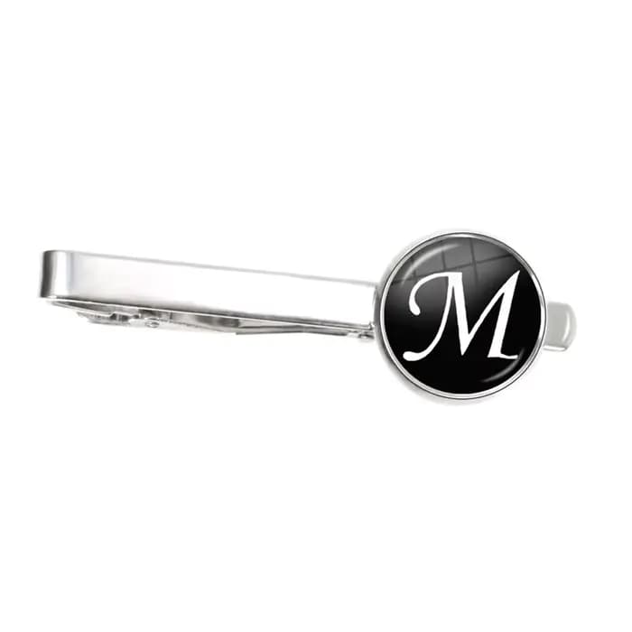 Mode 26 lettres de l'alphabet verre Cabochon pinces à cravate personnalité nom lettres bijoux hommes cravate pince broche costume accessoires cadeau