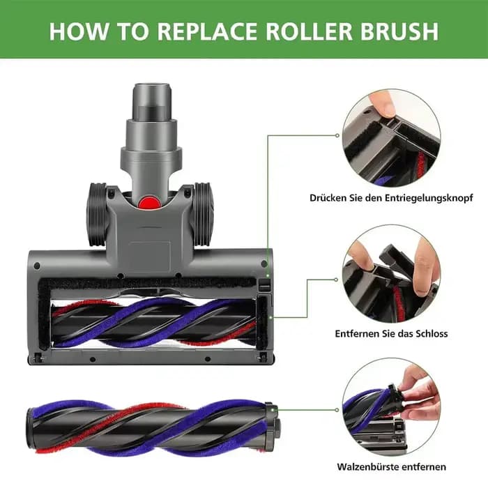 Tête de brosse à rouleaux pour aspirateur sans fil Dyson V7 V8 V10 V11 V15, accessoires, tête motorisée à dégagement rapide avec phare LED