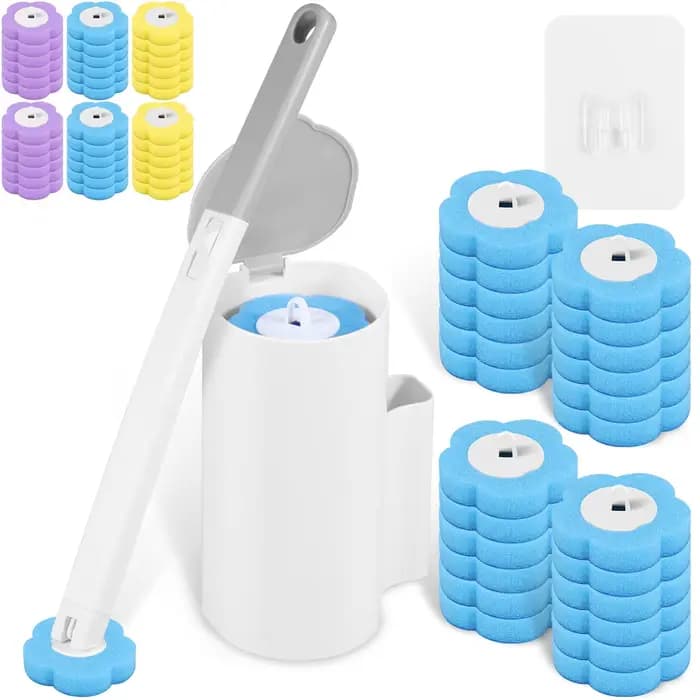 Brosse de toilette jetable murale avec tête de rechange