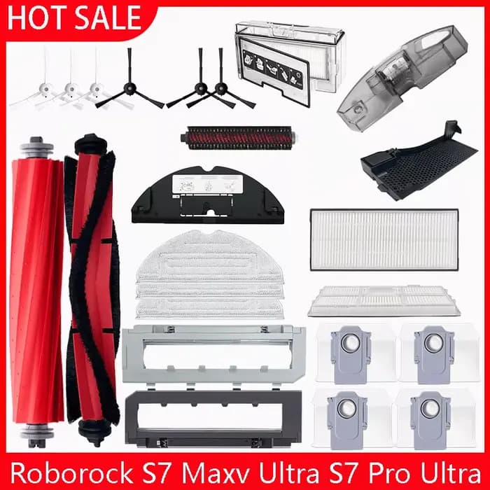 Brosse latérale principale, vadrouille, filtre Hepa, sac à poussière, brosse roulante de nettoyage Roborock S7 Maxv Ultra S7 Pro Ultra, accessoires pour aspirateur Robot