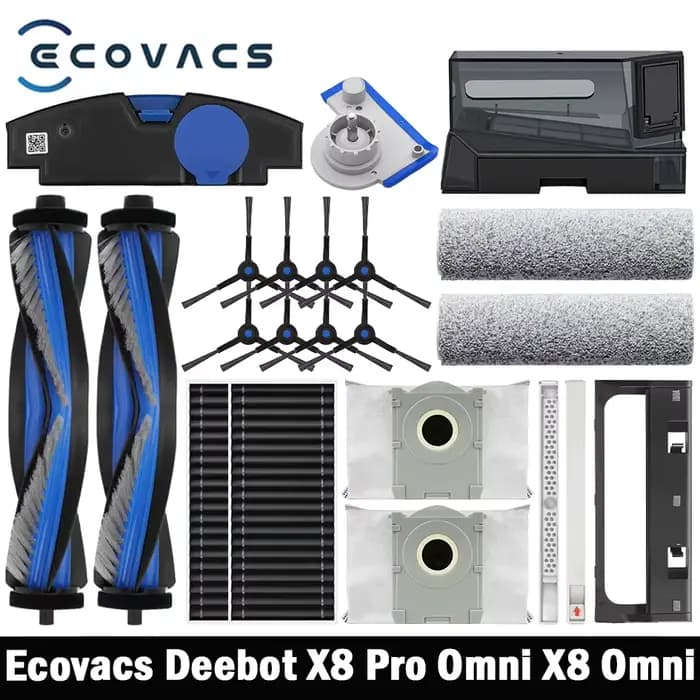 Ecovacs X8 Pro Omni Robot aspirateur pièces de rechange brosses latérales principales tissus de vadrouille filtres HEPA sacs à poussière accessoires