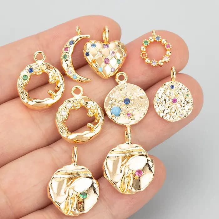GUFEATHER MF03, accessoires de bijoux, plaqué or 18 carats, cuivre, sans nickel, fait à la main, breloques, fabrication de bijoux, pendentifs de bricolage, 6 pièces/lot