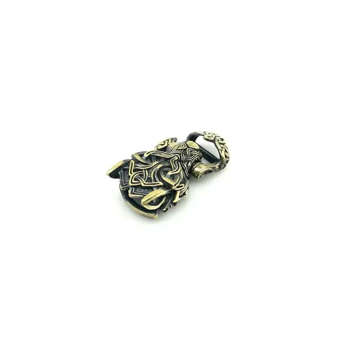 EDC-Outil d'Extérieur, Accessoires de Bricolage pour Bracelet, Tissage de Paracorde, Multifonction, Tête de Loup en Laiton, Livraison Directe