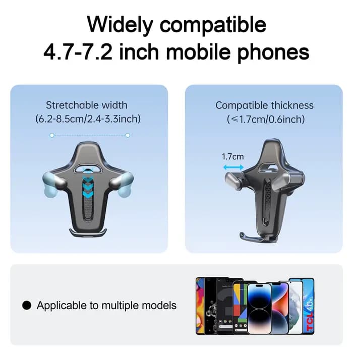 Support de téléphone à ventouse LRBH, détachable en une seule touche, 360° °   Ajustable, aspiration ultra-forte, maintien ferme et précis pour tableau de bord
