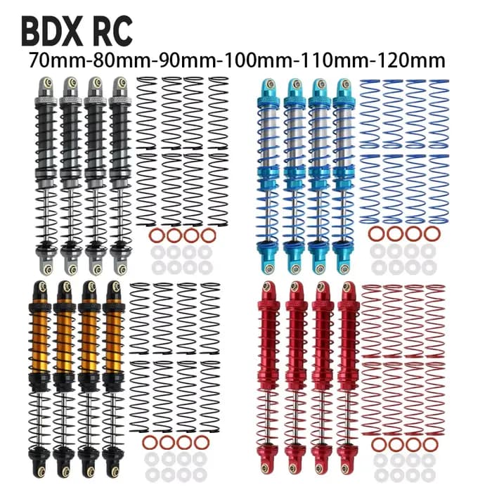 Amortisseur d'huile en métal 70mm 80mm 90mm 100mm 110mm 120mm, pour voiture sur chenilles 1/10 RC Axial SCX10 AXI03007 RBX10 D90 TRX4