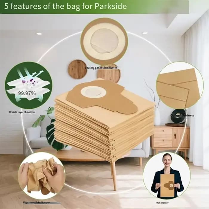 B59B-pour aspirateur Parkside 12 pièces de sacs de remplacement-PWD 25