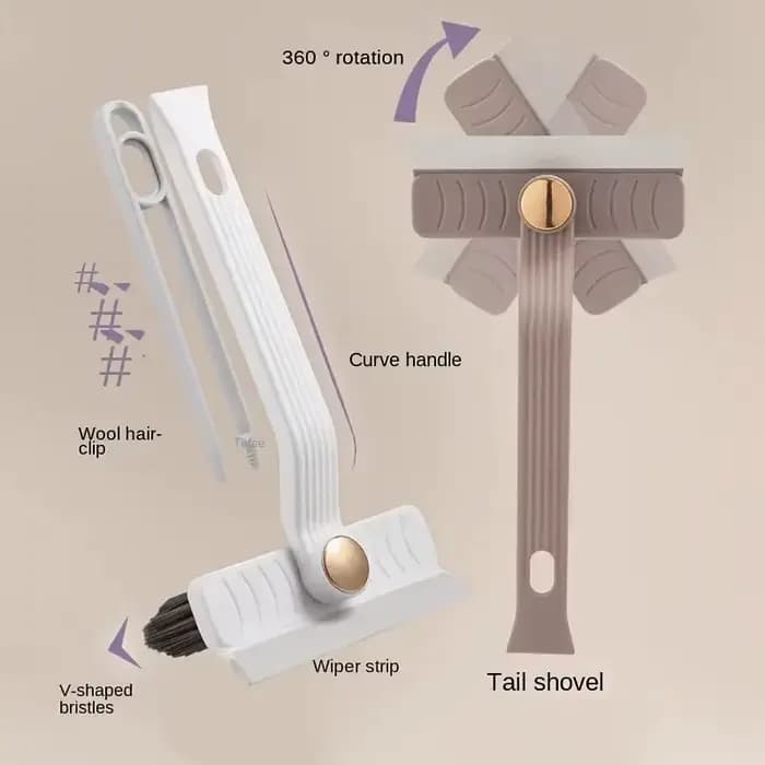 Brosse de nettoyage de carrelage polyvalente 3 en 1 360 ° Épurateur rotatif à poils durs pour sols