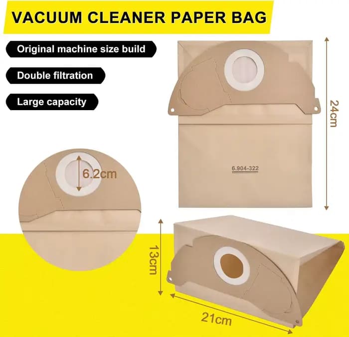 Sacs d'aspirateur + filtres à poussière pour Karcher WD2 MV2 WD 2.200 A2004 A2054