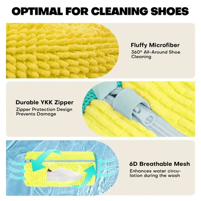 Sacs de nettoyage de chaussures réutilisables pour lave-linge et sèche-linge