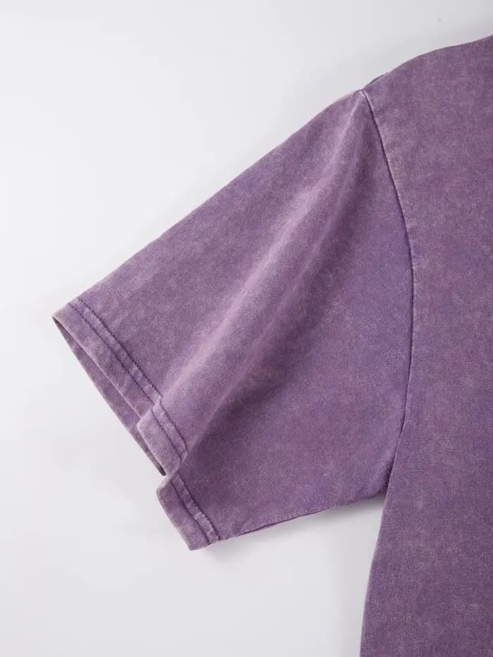 Déesse de la prière à Guadalupe imprimé lavage de neige t-shirt homme été haut décontracté ample lavé T-Shirts coton à manches courtes