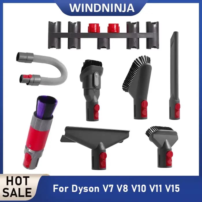 Kit de têtes d'aspiration variées pour aspirateur à main Dyson V7 V8 V10 V11 V15 avec tube d'extension télescopique, pièce de rechange pour le nettoyage des espaces étroits